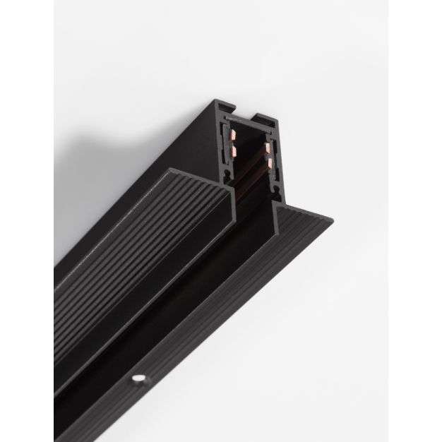 Nova Luce Ultra Slim - rail magnétique encastré sans raccord avec ailettes de 1 cm de profondeur - 100 cm - noir