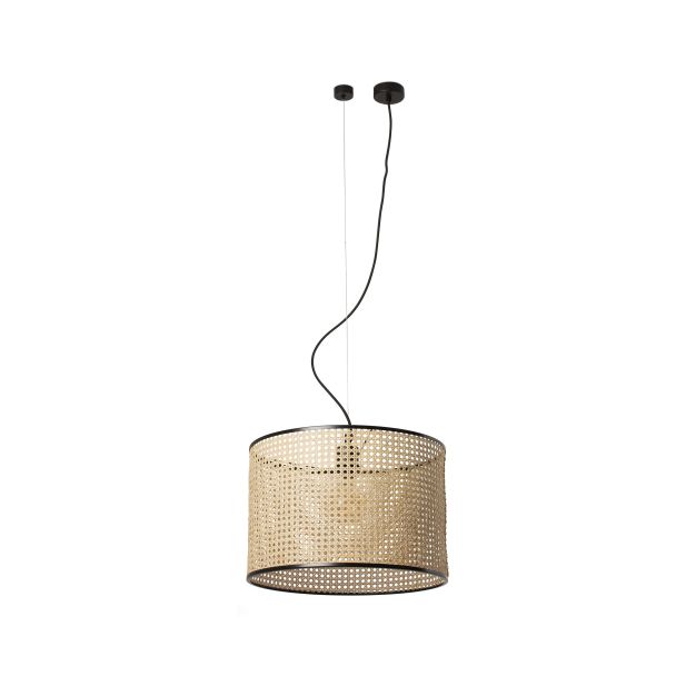 Faro Mambo - lampe suspendue - Ø 45 x 31 cm - brun clair et noir