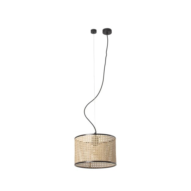 Faro Mambo - lampe suspendue - Ø 32 x 21 cm - brun clair et noir