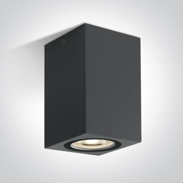 ONE Light GU10 Outdoor Cube Lights - spot en saillie 1L - 6,6 x 6,6 x 11 cm - IP65 - anthracite