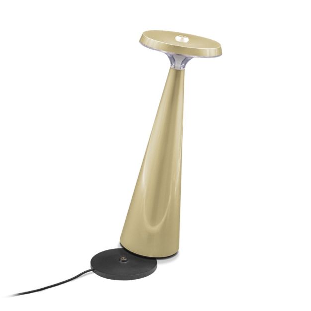 Century Italia Opera - lampe de table d'extérieur sans fil avec station de charge - Ø 10,2 x 28,5 cm - 1,9W LED dimmable incl. - IP44 - or