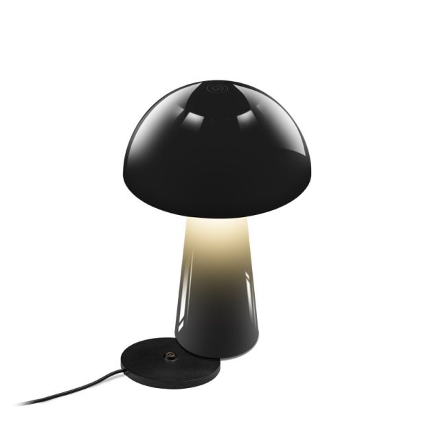 Century Italia Coco - lampe de table d'extérieur sans fil avec station de charge - Ø 16 x 25,5 cm - 1,5W LED dimmable incl - IP44 - noir