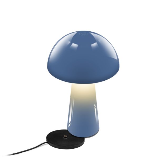 Century Italia Coco - lampe de table d'extérieur sans fil avec station de charge - Ø 16 x 25,5 cm - 1,5W LED dimmable incl. - IP44 - bleu