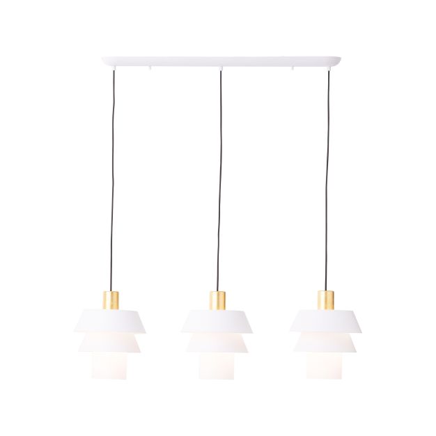 Brilliant Gothenburg - lampe suspendue - 96 x 24 x 151 cm - blanc mat et or