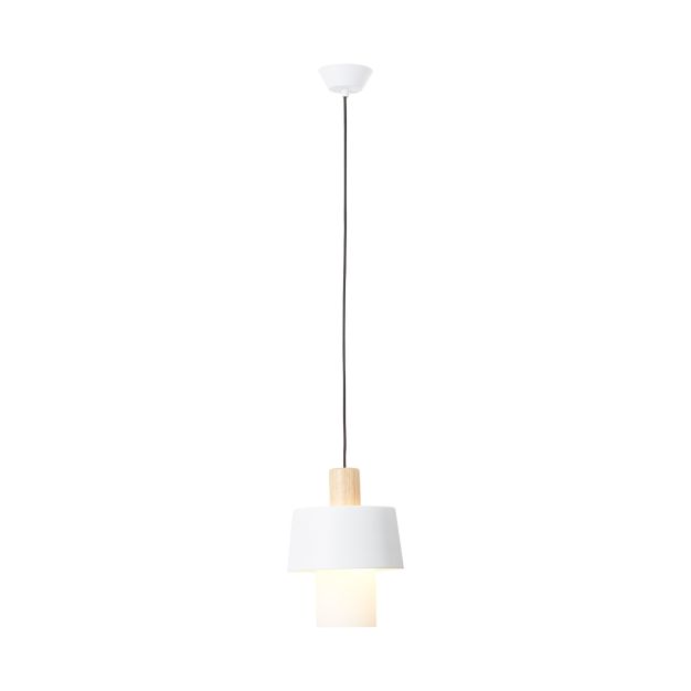 Brilliant Gothenburg - lampe suspendue - Ø 22,5 x 151 cm - blanc et brun clair