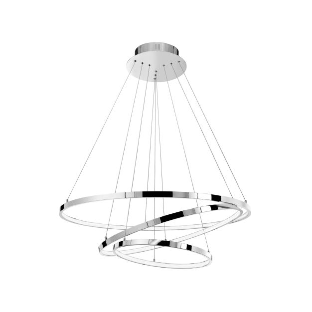 Nova Luce Aria - lampe suspendue - Ø 80 x 120 cm - 145W LED dimmable incl - chrome