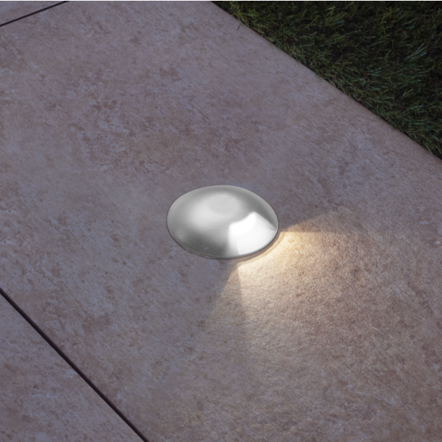 Century Italia Argo - spot au sol avec 1 fenêtre - Ø5,8 x 6,5 cm - 0,75W LED incl - 3000K - IP67 - gris