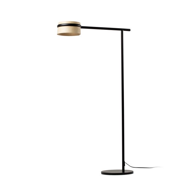 Faro Loop - lampadaire - 125 cm - 7W dimmable LED incl - noir et marron clair