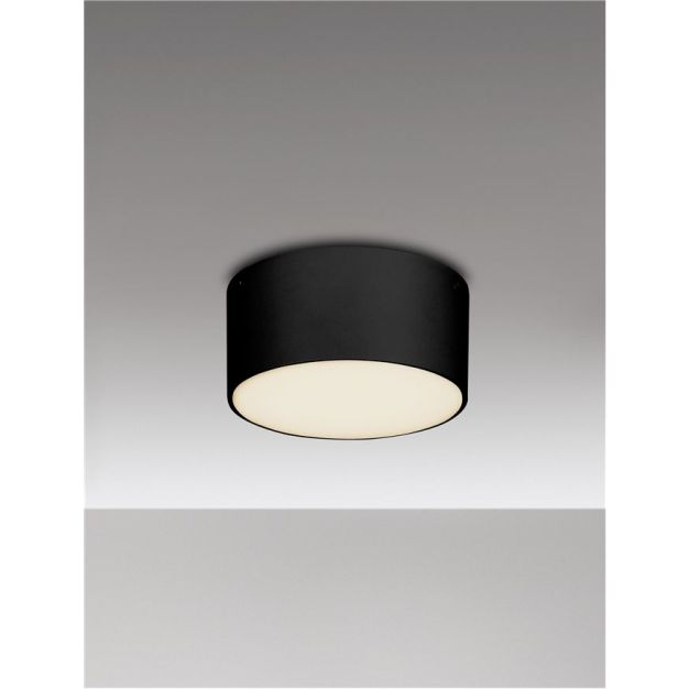 Nova Luce Judi - plafonnier - Ø 12 x 6 cm - 10W LED incl. - IP65 - noir