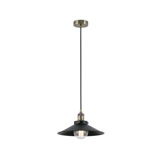 Faro Marlin - lampe suspendue - Ø 30 x 19 cm - noir et or