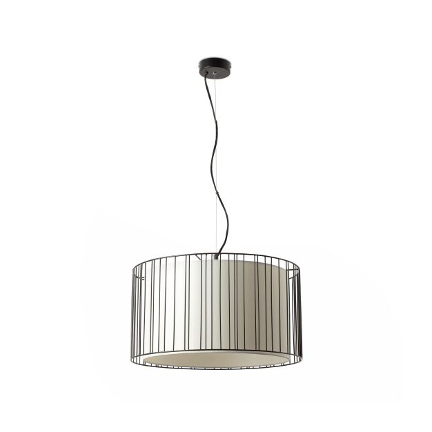 Faro Linda - lampe suspendue - Ø 50 x 27 cm - noir et blanc