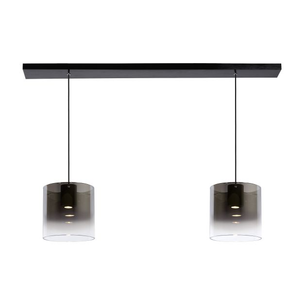 Lucide Owino - lampe suspendue - 100 x 20 x 150 cm - 2 x 5W LED dimmable incl. - fumé