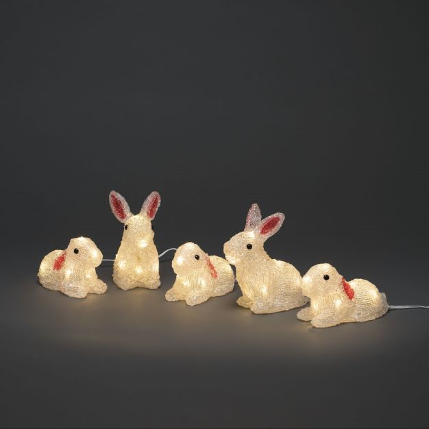 Konstsmide Lumières de Noël - lapins - 15 x 8 x 15 cm - IP44 - transparent