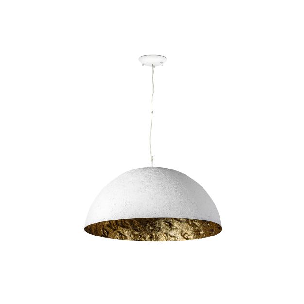 Faro Magma - lampe suspendue - Ø 70 x 32,5 cm - blanc et or