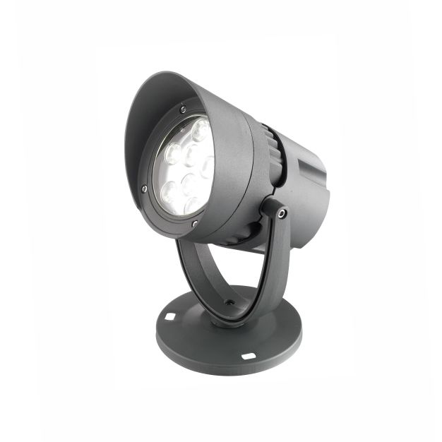 Nova Luce North - spot au sol - 20 cm - 18W LED incl - IP65 - gris foncé