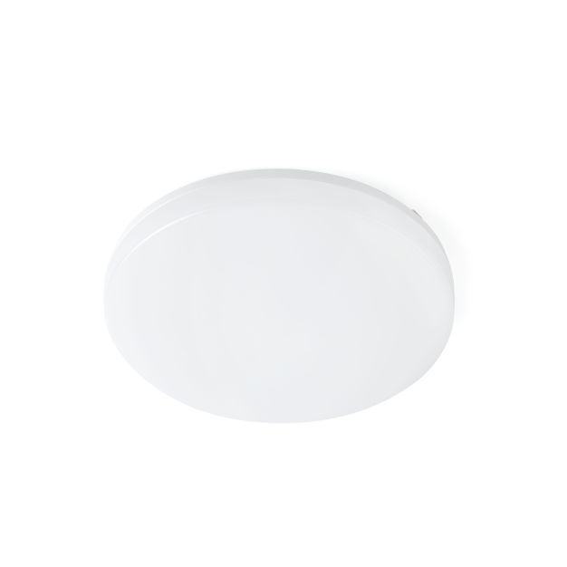 Faro Sun - plafonnier - Ø 28 x 5 cm - 18W LED dimmable incl - IP54 - blanc mat