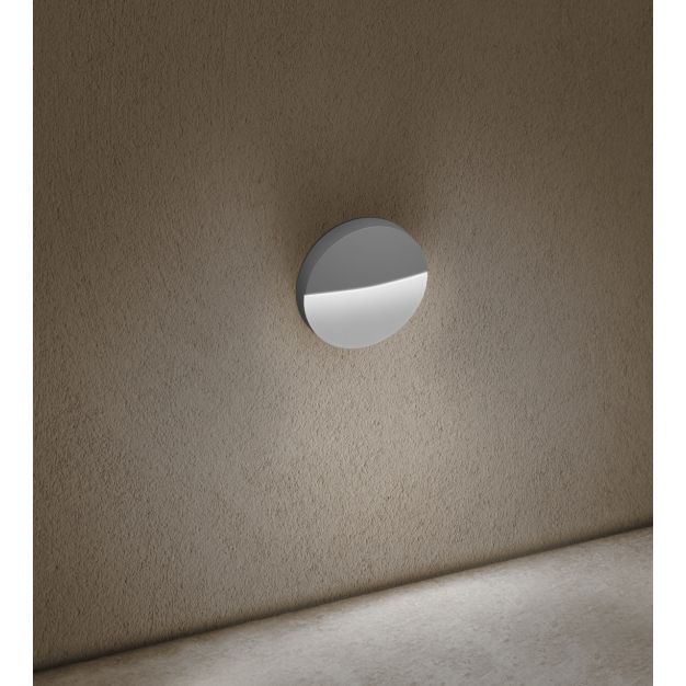 Century Italia Paseo - applique murale extérieure - Ø 11 x 2,5 cm - 4W LED incl. - IP54 - gris