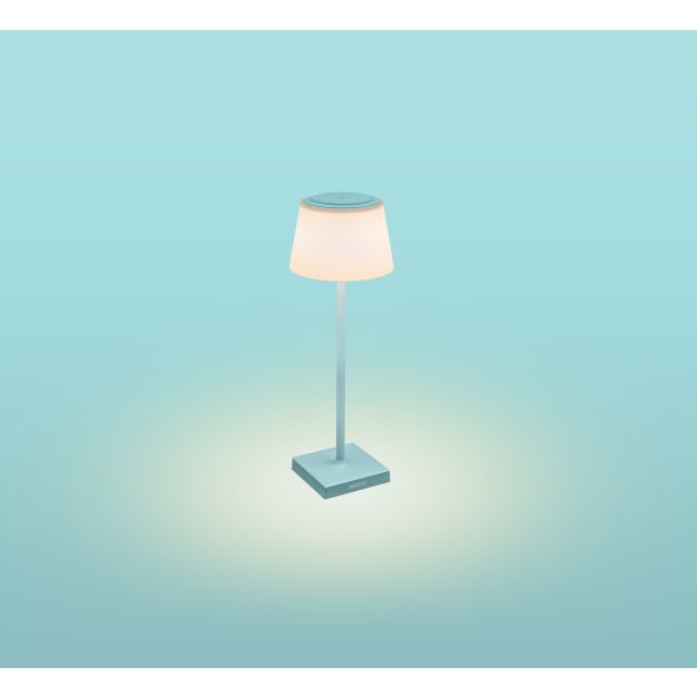 Century Italia Margò - lampe de table d'extérieur rechargeable - Ø 13 x 38 cm - 4W dimmable LED incl - IP54 - turquoise