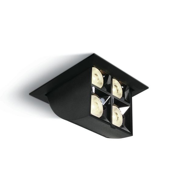 ONE Light Mirror Adjustable Boxes - spot encastrable - 109 x 109 mm, 100 x 100 mm encastrable - 16W LED incl. - noir