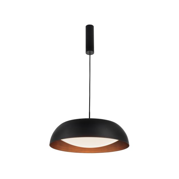 Nova Luce Landon - lampe suspendue - Ø 60 x 170 cm - 40W LED dimmable incl - noir et cuivre