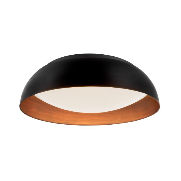 Nova Luce Landon - plafonnier - Ø 60 x 17 cm - 40W LED dimmable incl. - noir et cuivre