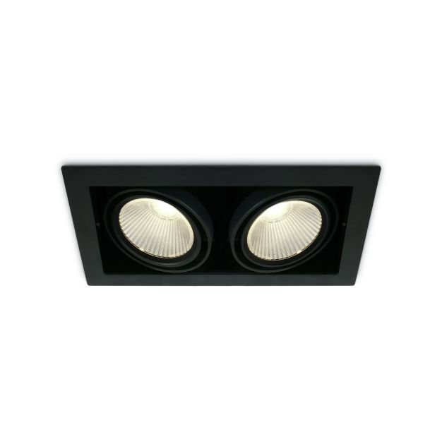 ONE Light COB Box Type Shop - spot à encastrer - 350 x 185 mm, 320 x 160 mm taille d'encastrement - 2 x 30W LED incl. - noir - blanc couleur de lumière