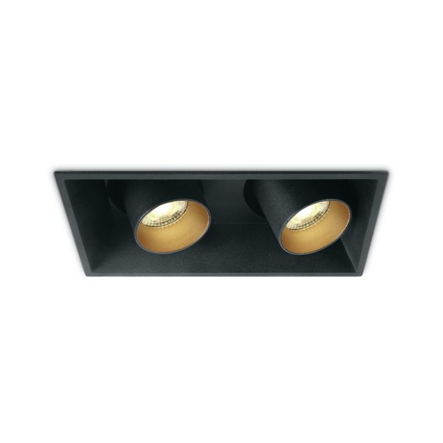 ONE Light Cylindres COB encastrés - spot encastré - 172 x 91 mm, 165 x 85 mm taille d'encastrement - 2 x 11W LED incl. - noir