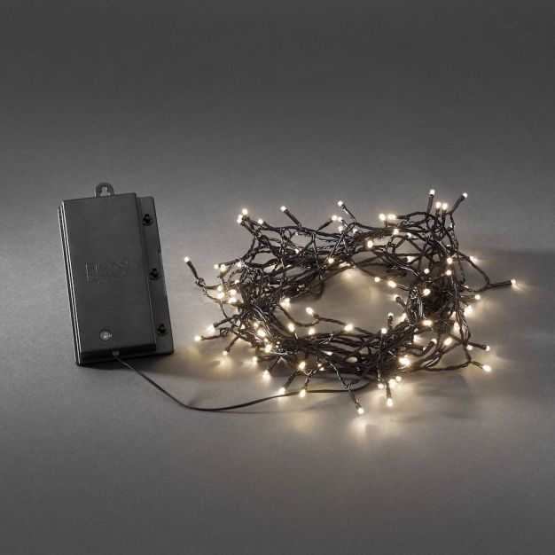 Konstsmide Guirlandes de Noël - Jeu de lumières Micro LED sur piles - 1240 cm - IP44 - noir