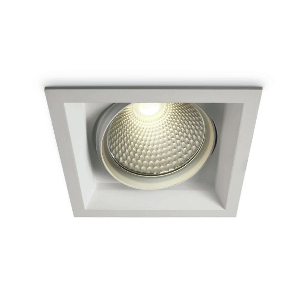 ONE Light COB Semi Trimless Square - spot à encastrer - 180 x 180 mm, 160 x 160 mm taille d'encastrement - 40W LED incl. - blanc