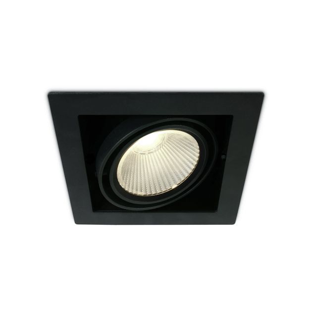 ONE Light COB Box Type Shop - spot à encastrer - 185 x 185 mm, 160 x 160 mm taille d'encastrement - 30W LED incl. - noir - couleur de lumière blanc chaud