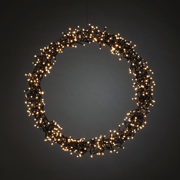 Konstsmide Christmas lights - Couronne de Noël LED matte - Ø 50 x 5 cm - IP44 - noir