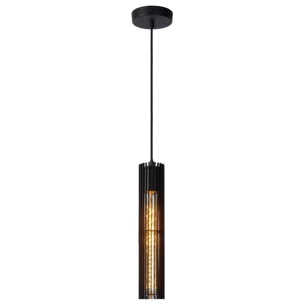 Lucide Lionel - lampe suspendue - 6,5 x 11 x 180 cm - noir