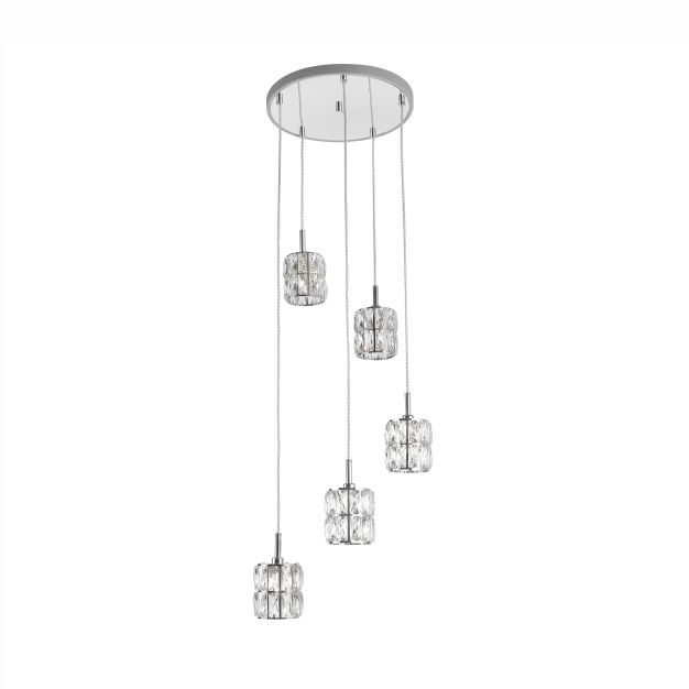 Nova Luce Nice - lampe suspendue - Ø 41 x 140 cm - chrome