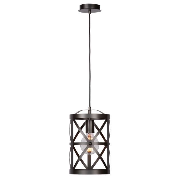 Lucide Castello I - lampe suspendue - Ø 22 x 125 cm - gris fer