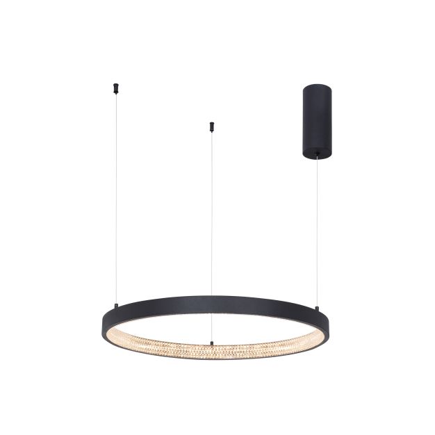 Nova Luce Preston - lampe suspendue - Ø 60 x 120 cm - 37W LED dimmable incl - sand black