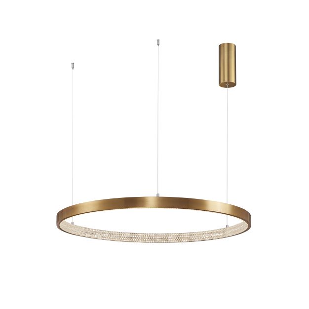 Nova Luce Preston - lampe suspendue - Ø 80 x 120 cm - 50W dimmable LED incl - antique gold brass