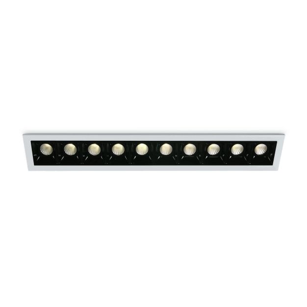 ONE Light Shop Square Boxes - spot encastré - 281 x 45 mm, 272 x 36 mm taille d'encastrement - 10 x 2W LED dimmable incl. - blanc