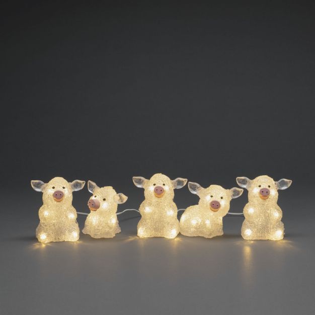 Konstsmide Lumières de Noël - cochons - 10 x 8 x 12 cm - IP44 - transparent