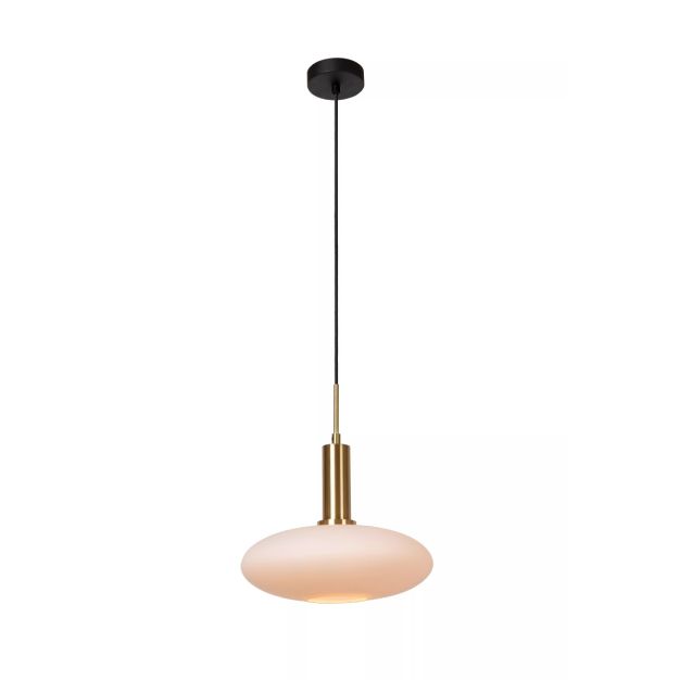 Lucide Singala - lampe suspendue - Ø 30 x 169 cm - opale et or