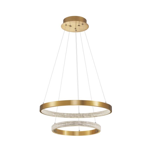 Nova Luce Preston - lampe suspendue - Ø 60 x 120 cm - 60W dimmable LED incl - antique gold brass