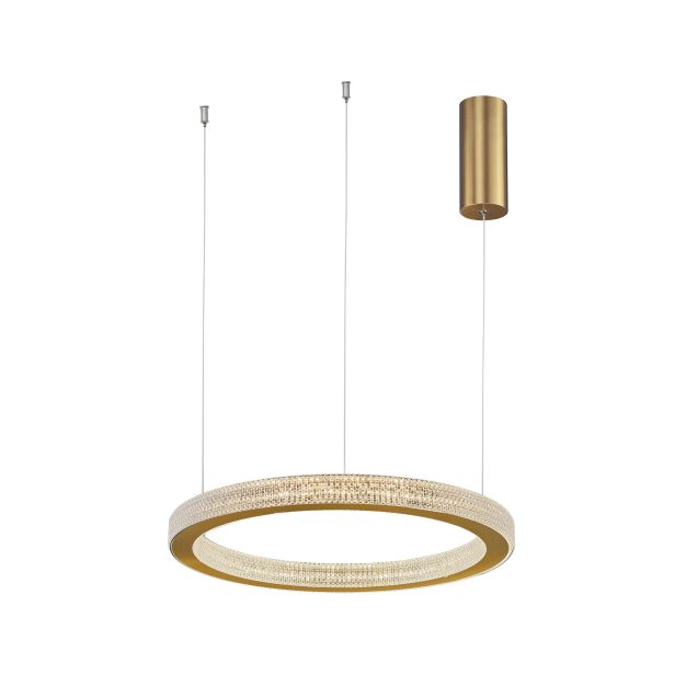 Nova Luce Fiore - lampe suspendue - Ø 40 x 120 cm - 40W dimmable LED incl - antique gold brass