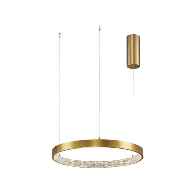 Nova Luce Preston - lampe suspendue - Ø 40 x 120 cm - 25W LED dimmable incl - antique gold brass