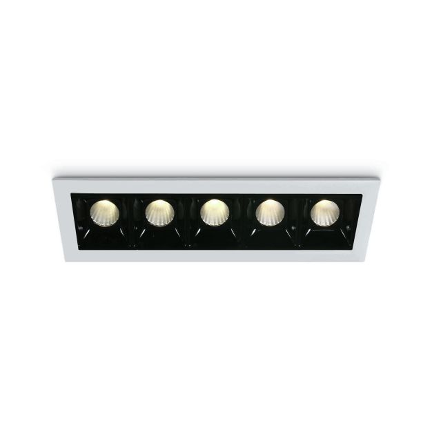 ONE Light Shop Square Boxes - spot encastré - 146 x 45 mm, 137 x 36 mm taille d'encastrement - 5 x 2W LED dimmable incl. - blanc