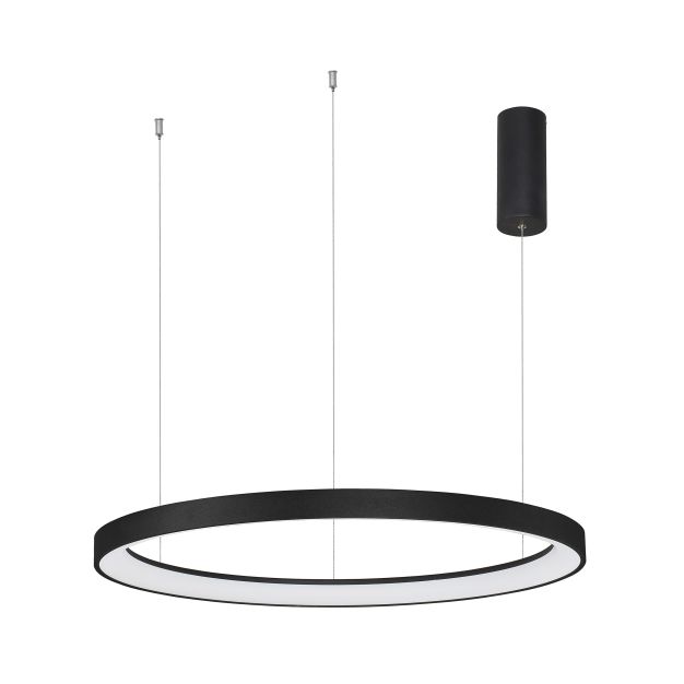 Nova Luce Pertino - lampe suspendue - Ø 78 x 150 cm - 60W LED dimmable incl. - noir sable