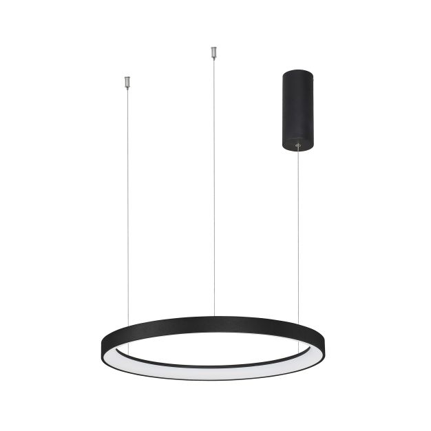 Nova Luce Pertino - lampe suspendue - Ø 48 x 150 cm - 38W LED dimmable incl. - noir sable