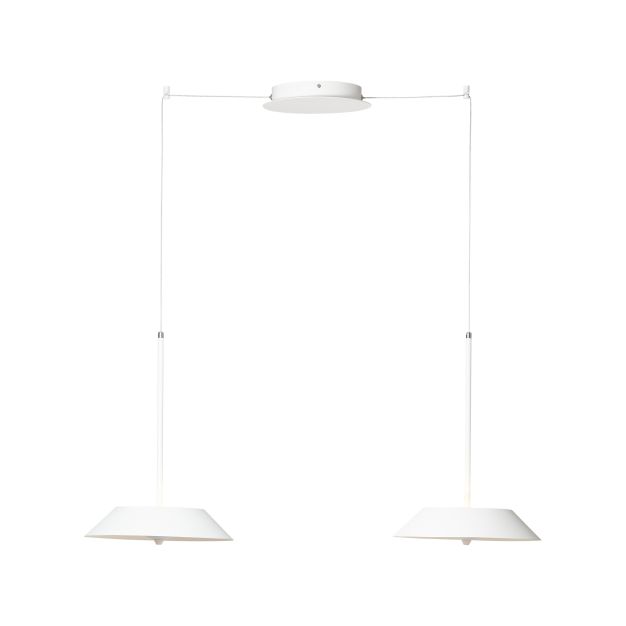 Brilliant Skadi - lampe suspendue - 30 x 30 x 182 cm - 2 x 29W LED incl - blanc