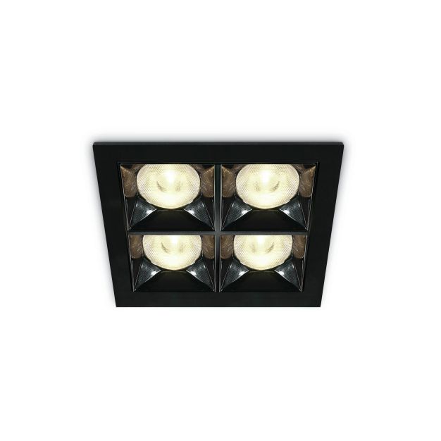 ONE Light Mirror Square Boxes - spot encastré - 93 x 93 mm, 85 x 85 mm taille d'encastrement - 16W LED incl. - noir