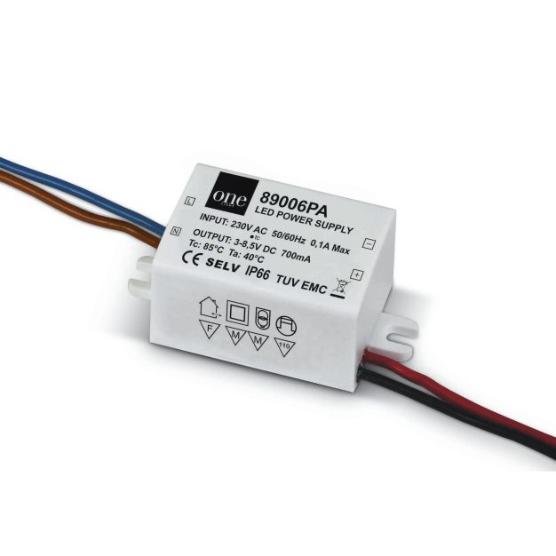 ONE Light driver mini series - 230V - 700mA - 2-6W - IP66 - non dimmable