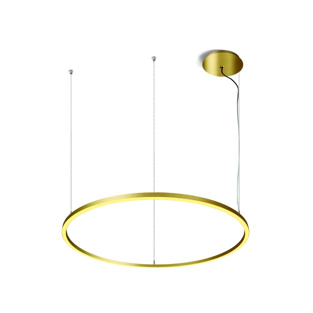 ONE Light LED Circle Rings - lampe suspendue - Ø 127 x 300 cm - 65W LED incl. - laiton brossé