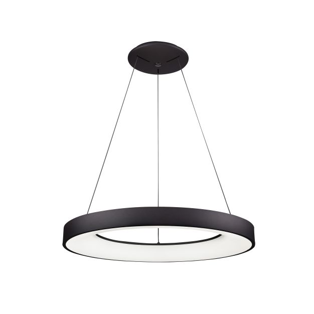 Nova Luce Rando Smart - lampe suspendue - Ø 60 x 120 cm - 50W LED dimmable incl. - Tuya - noir sable